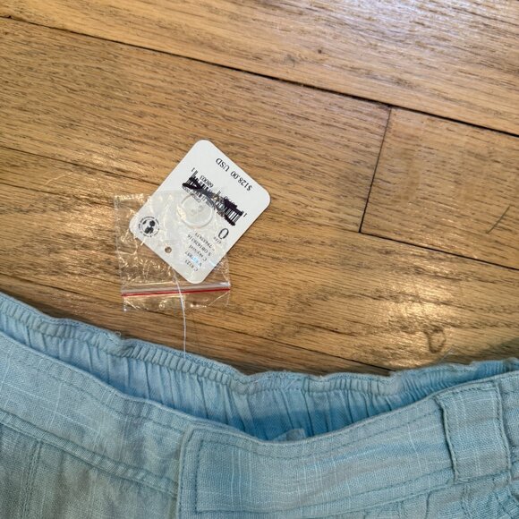 Free People Lotta Love Linen Trousers Pant Robins Egg Blue  NWT Size 0 - Picture 8 of 9